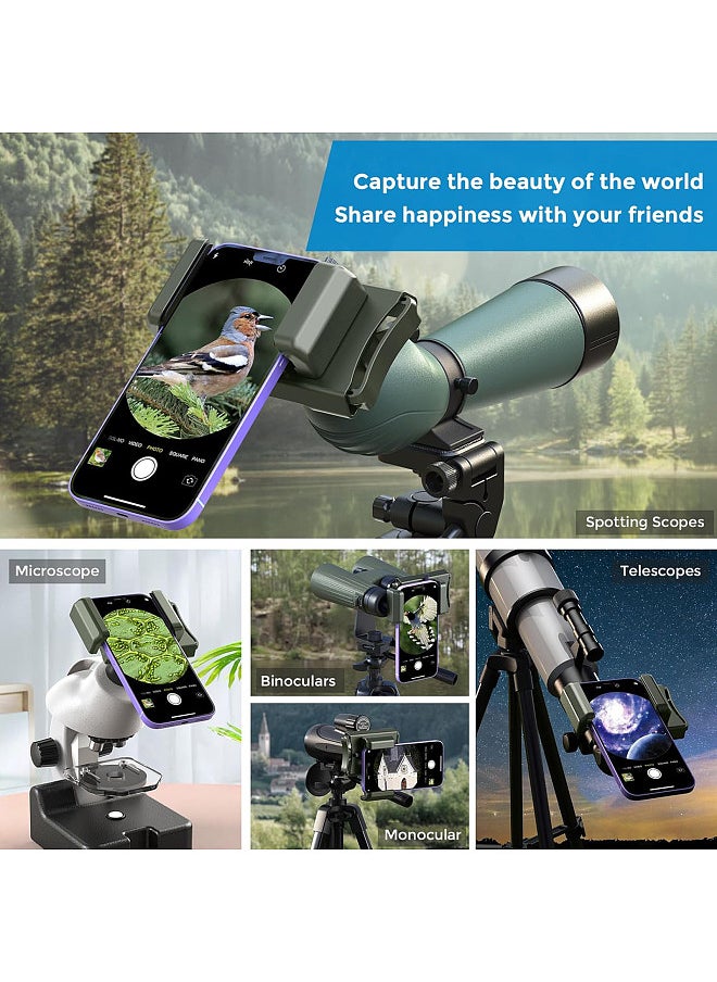 APEXEL APL-F002X Telescope Phone Adapter 360° Rotatable Phone Mount for Telescope Phone Holder for Monocular Microscope Spotting Binocular Photo Adapter Smartphone Digiscoping Adapter with Remote Shutter  - Image 5