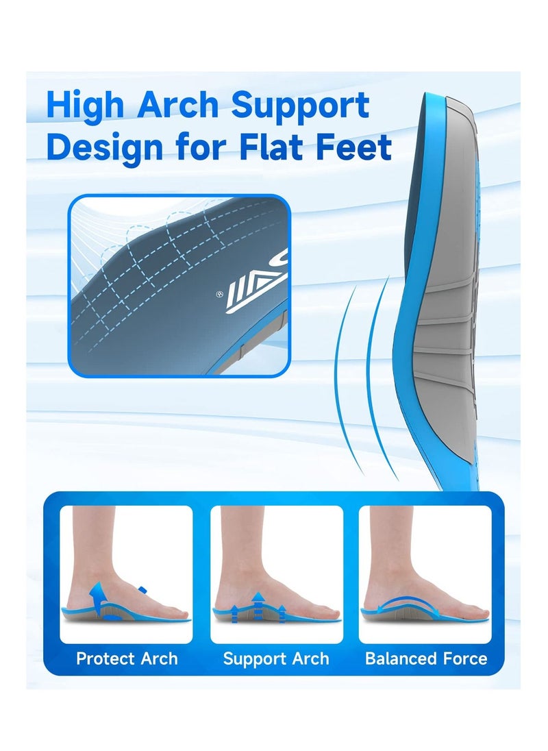 SYOSI - Sport Insoles, Comfortable Sports Inserts for Shock Absorption and Relieve Foot Pain, Flat Feet Orthotic Insoles, Plantar Fasciitis Arch Support Insoles for Men Women, L(Men 8.5-10.5/ Women 10-12) - Image 1