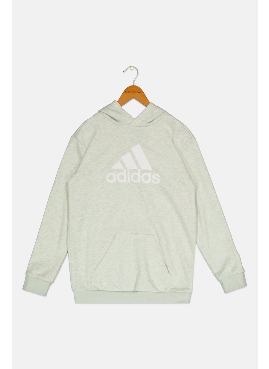 Adidas Kids Girl Brand Logo Outdoor Hoodies, Mint Green  - Image 1