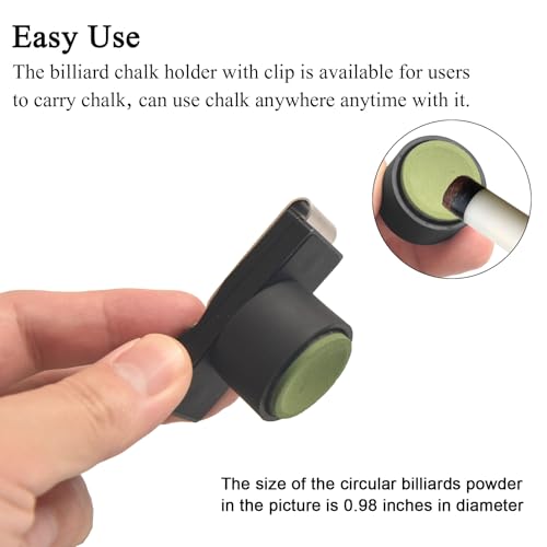 LAKE OF FIRE Chalk Holder Pool Billiards, Pool Cue Chalk Holder with Magnetic Belt Clip Snooker Billiard Accessories Round(Black) - Image 3