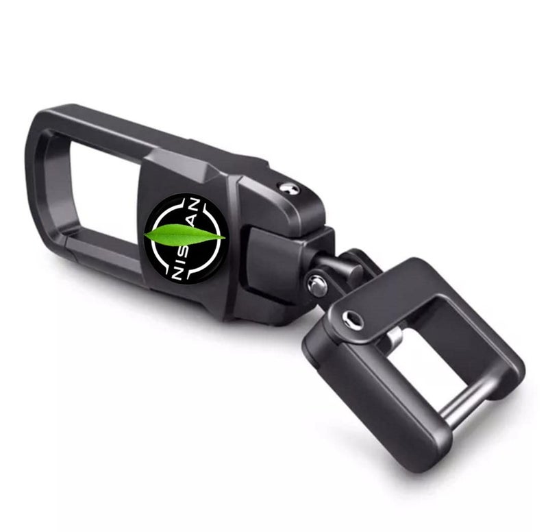 Greenworld black Color Car Key Fob Key Chain Heavy Duty Keychain for Niss-an Magnite/Kicks And All Niss-an Model With New Niss-an Logo (Black) | Metal - Image 1