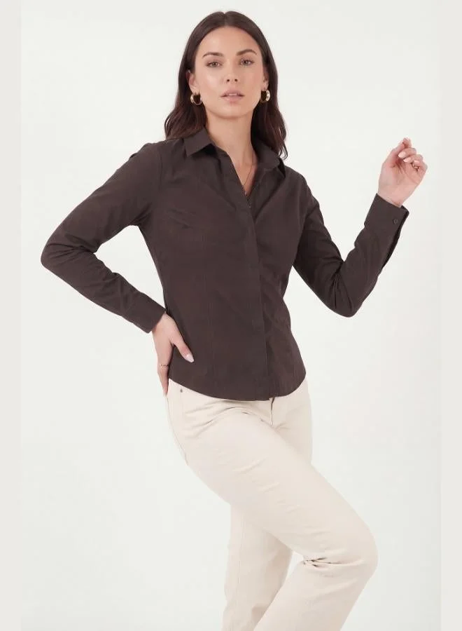 Lela Lela Cotton Slim Fit Classic Collar Shirt Women's SHIRT 6777423