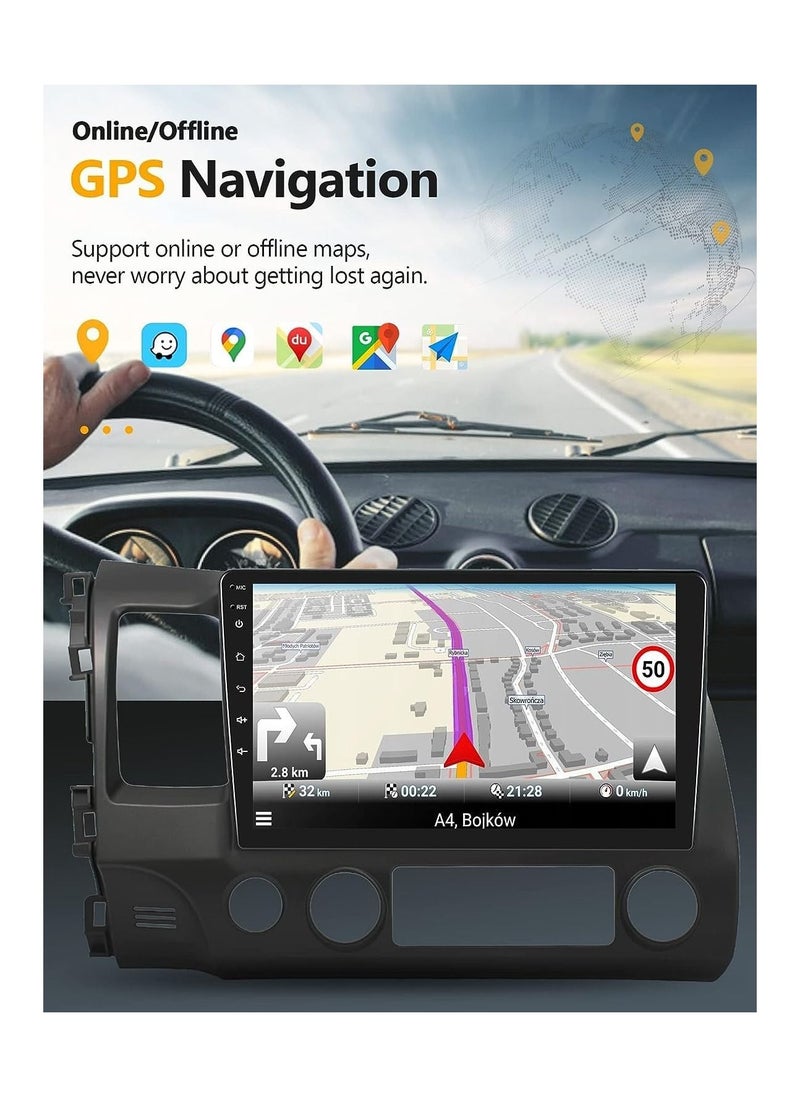 SHEZA STAR - Android Screen For Honda Civic 2006 To 2011 2GB RAM 32GB Memory Support Apple Carplay Android Auto Full HD Touch Screen 10 Inch built In Bluetooth USB Radio WiFi Play Store Backup Camera included - Image 1