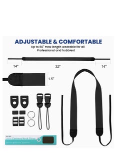 Y&D Camera Sling Shoulder Straps, Adjustable with Quick Release Buckles, 1.5" Wide Woven Universal Neck Strap, Suitable for Nikon Canon Sony DSLR (Black)  - Image 4