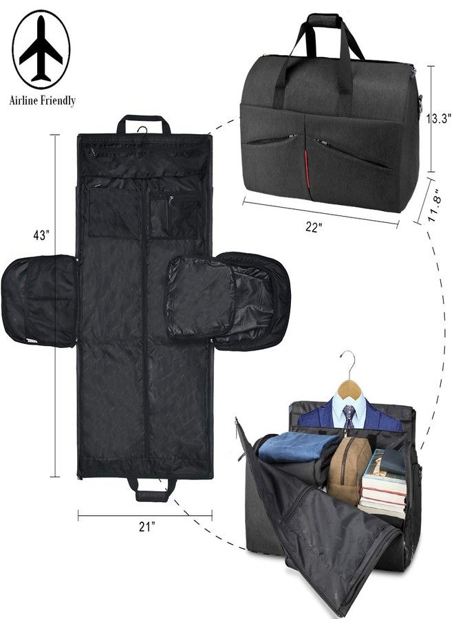 NUBILY Carry on Garment Bag Convertible Suit Travel Bag with Shoes Compartment Waterproof Large Hanging Garment Duffel Bag Weekender Duffle Bag for Men Women Black - Image 2