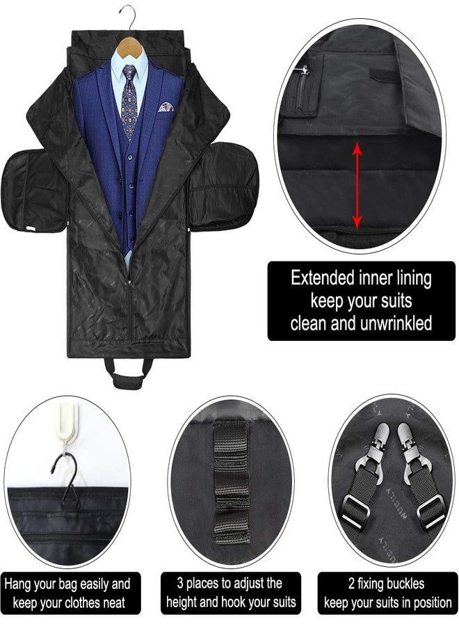 NUBILY Carry on Garment Bag Convertible Suit Travel Bag with Shoes Compartment Waterproof Large Hanging Garment Duffel Bag Weekender Duffle Bag for Men Women Black - Image 3