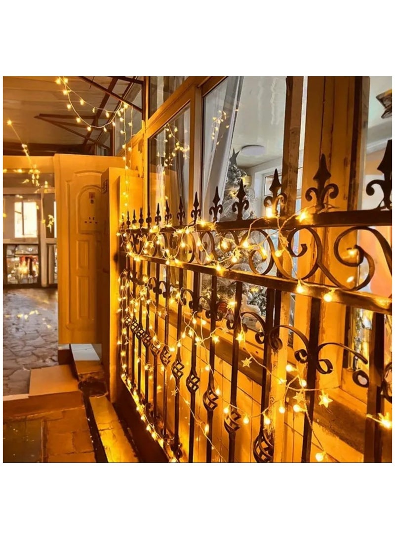 إل ديس مجموعة واحدة من أضواء سلسلة كرات الفقاعات النجمية LED، أضواء رمضان، أجواء احتفالية متوهجة ناعمة، عيد مبارك، ديكور منزلي - Image 5