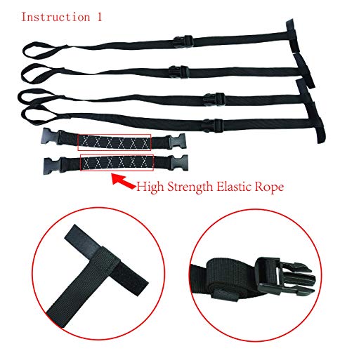 WILD HEART Quick install and remove straps 4+2 heavy duty straps (black straps) - Image 2