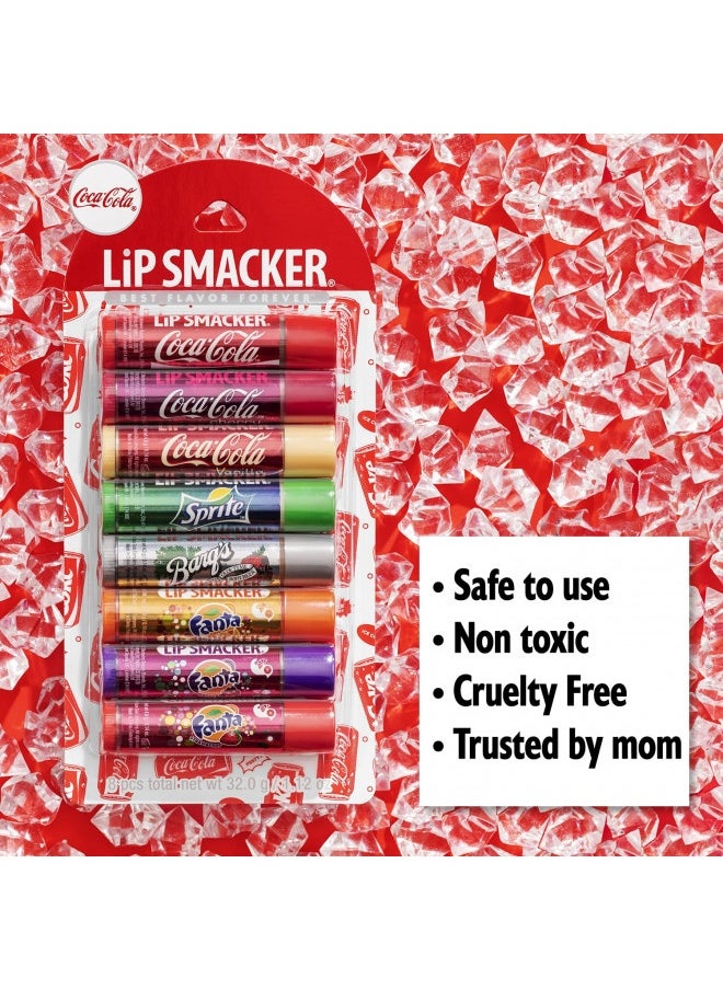Lip Smacker Lip Smacker Coca-Cola Flavored Balm, 8 Count, Flavors Coke, Cherry Vanilla Sprite, Root Beer, Orange Fanta, Grape Strawberry Fanta  - Image 1