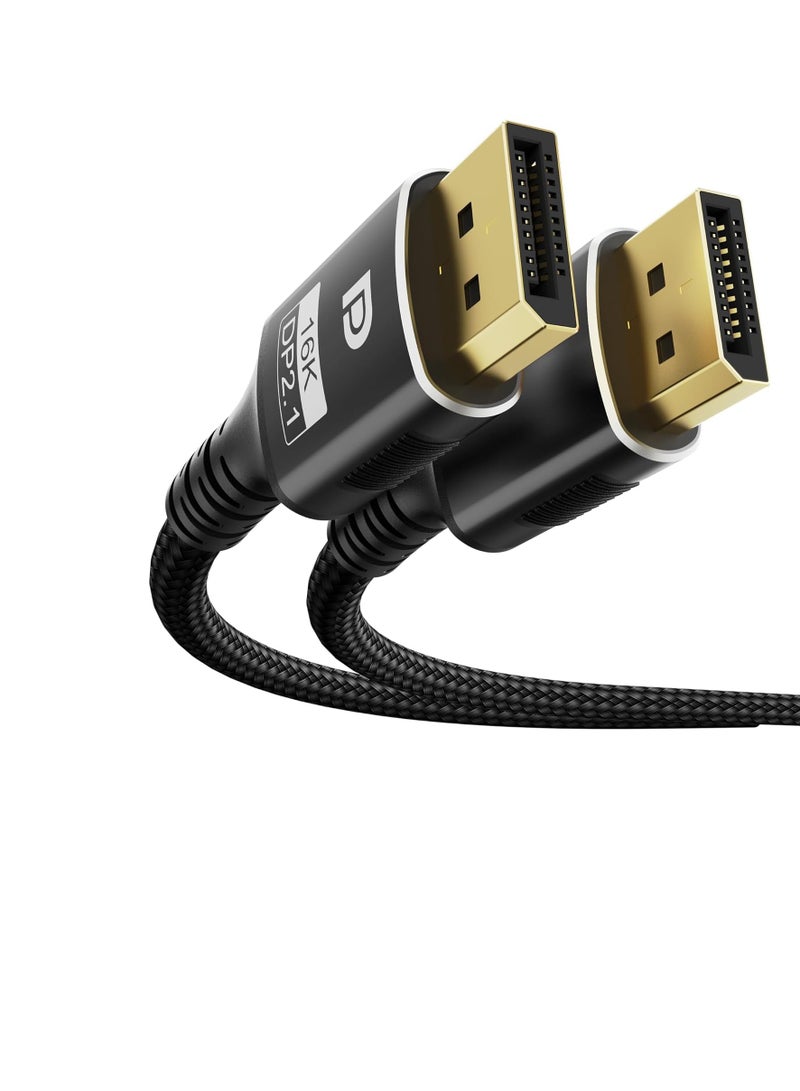 igeekwell 80Gbps DisplayPort Cable 2.1 6.6FT, DP 2.1 Cable [16K@60Hz,8K@120Hz,4K@240Hz] Support HDR10, DSC1.2a, G-Sync, FreeSync, Braided Display Port Cord Compatible with Gaming Monitor, TV, Graphics,(2M,2PACK) - Image 1