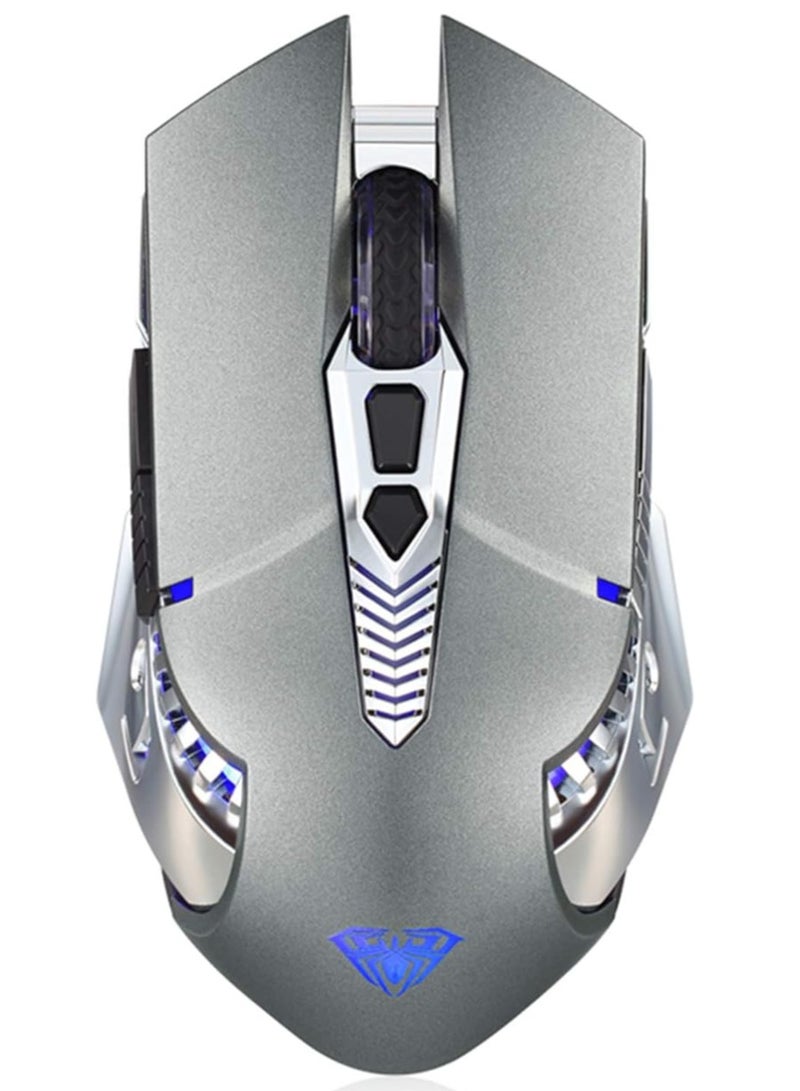 AULA SC200 Gray Wireless Bluetooth Gaming Mouse with Side Buttons LED Backlit Tri-Modes(2.4G+BT5.0+BT3.0) Computer Mice for PC Mac Laptop Desltop Tablet Cellphone  - Image 1