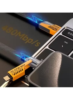 Generic 4 in 1 USB C to USB C Fast Charging Cable (65W) with Built-in USB A and Lightning Connector (27W), Flat and Fast Charging Cable  - Image 4