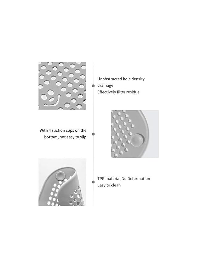 The Bros 5 PCS Silicone Sink Strainer, Anti - Clogging Shower Drain Hair Trap Catcher, Kitchen Sink Stopper - Bathroom Kitchen Sink Set, Filter for Kitchen Bathroom Tub (Gray) - Image 4