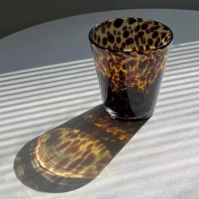 Vhitler Leopard Print Vintage Drinking Glasses Y2k Cute Mugs Cheetah Print Aesthetic Cups Aesthetic Room Decor Aesthetic Stuff (Leopard Print,300ml) - Image 4