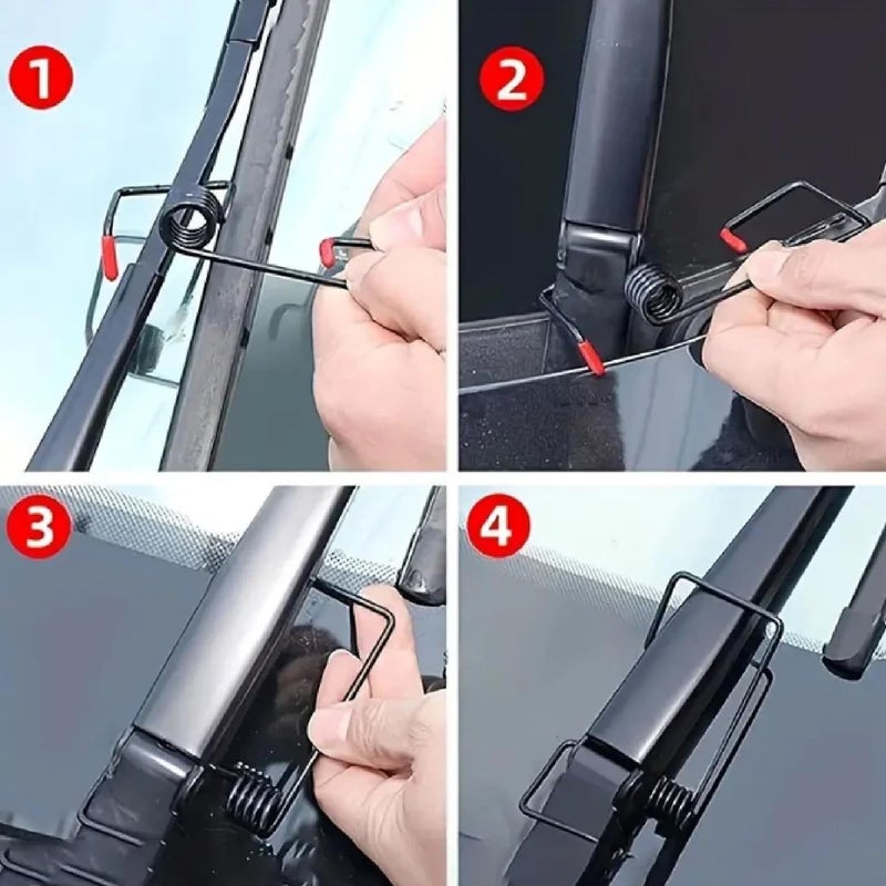 OTXKXBLP 2Pcs Windshield Wiper Arm Pressure Spring Booster, Wiper Arm Pressure Spring Set, Enhance Wiper Performance, Easy Install, Improved Visibility in Rain/Snow - Suitable for All Vehicles - Image 5