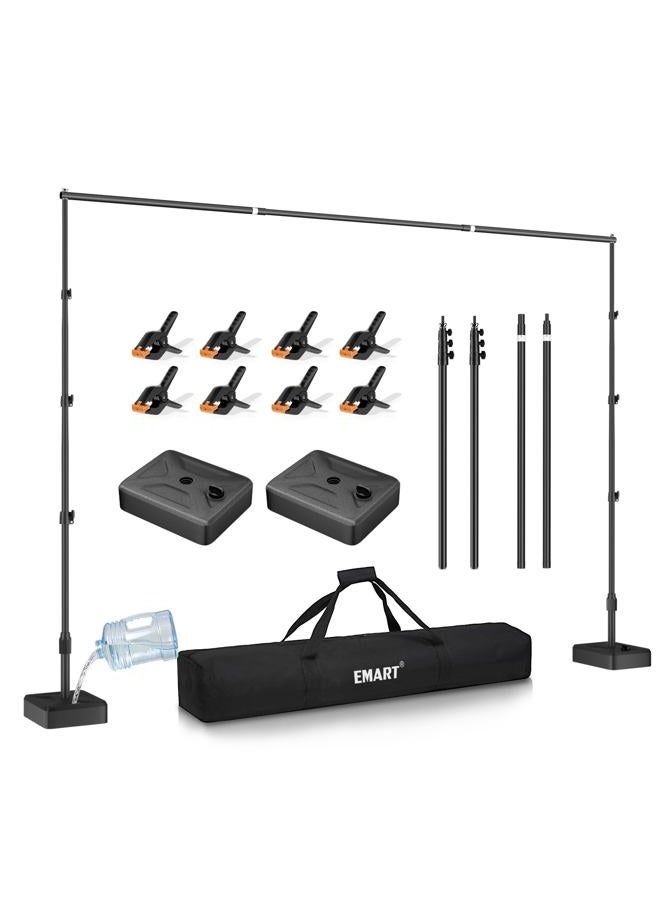 EMART Backdrop Stand with Water Weight Base 8.5x10ft - Image 1