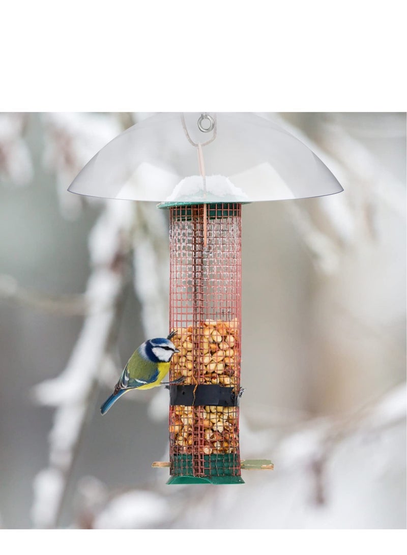 SYOSI Bird Feeders Protective Cover Clear Squirrel Baffle Bird Feeder Rain Guard Round Protective Dome Rain Anti-Squirrel Protective Cover for Hanging Bird Feeders Outdoor Garden - 10'' - Image 4