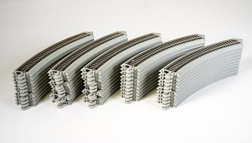 Bachmann Trains - Snap-Fit E-Z TRACK 18” RADIUS CURVED TRACK - BULK (50 pcs) - NICKEL SILVER Rail With Gray Roadbed - HO Scale - Image 3
