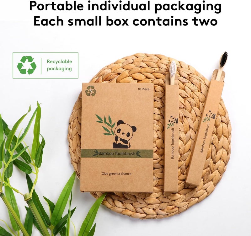 Virgin Forest 10 Pcs Eco-Friendly Bamboo Toothbrush Set - Image 5