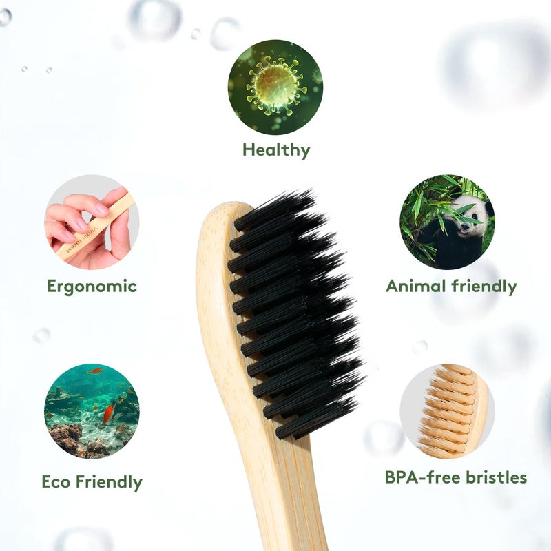 Virgin Forest 10 Pcs Eco-Friendly Bamboo Toothbrush Set - Image 3