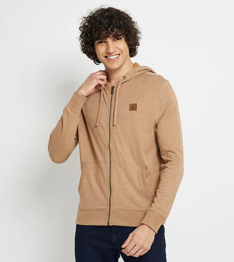 بيفرلي هيلز بولو كلوب جاكيت بسحاب بغطاء رأس وتفاصيل شعار