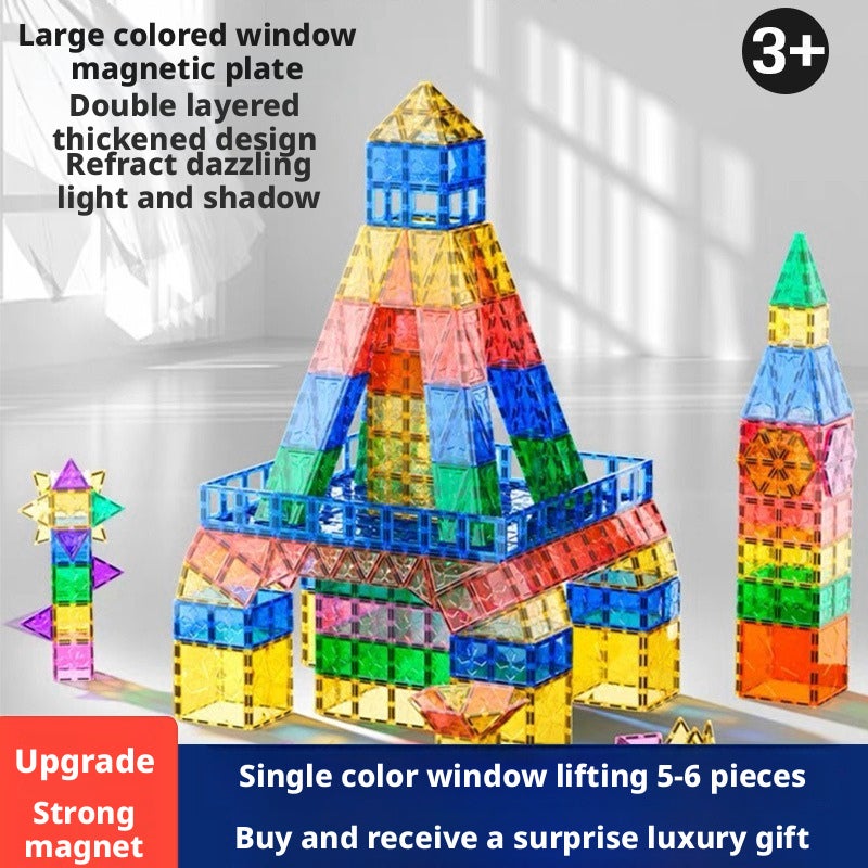Magnetic Building Tiles Set for Kids - Educational STEM Toy - Image 1