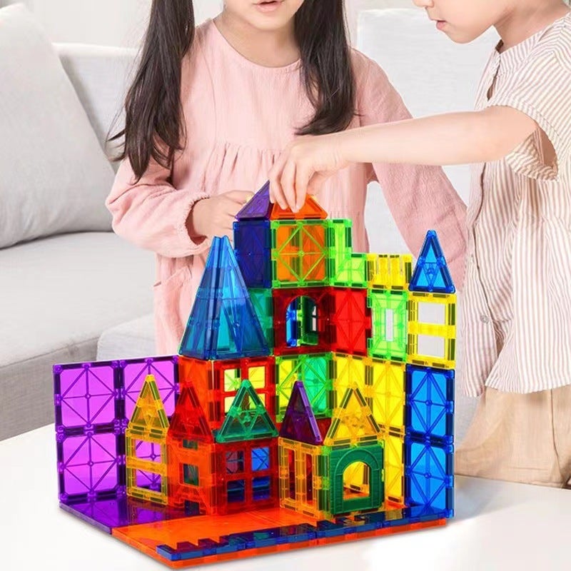 Magnetic Building Tiles Set for Kids - Educational STEM Toy - Image 3