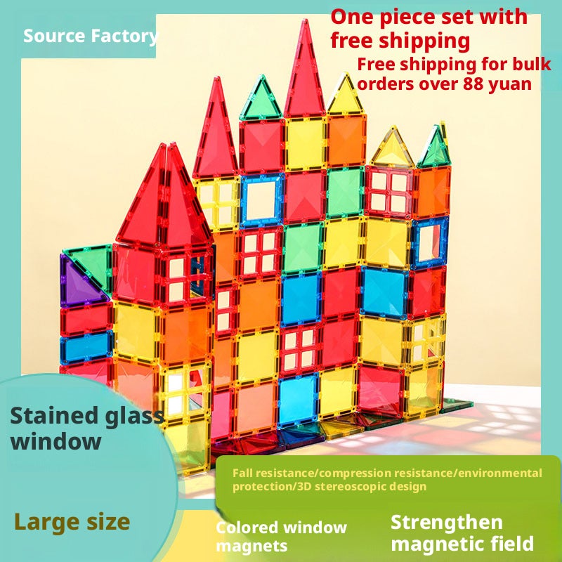 Magnetic Building Tiles Set for Kids - Educational STEM Toy - Image 2