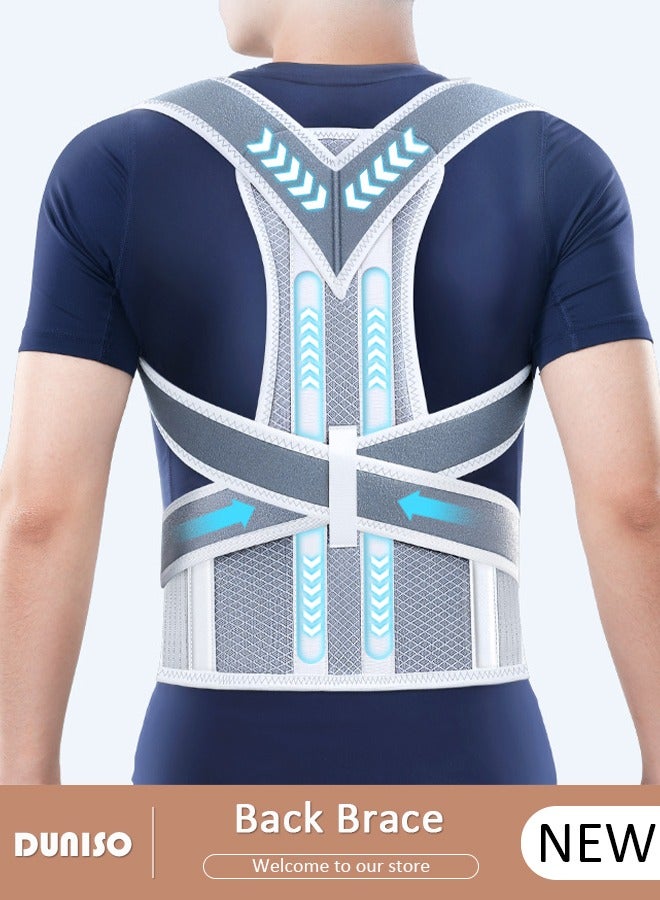 DUNISO Back Brace Posture Corrector for Women and Men,Adjustable Back Straightener Posture Corrector, Breathable and Easy to Wear Back Brace, Relieve Back Pain, Neck Pain, Shoulder Pain, Lower Back Pain - Image 1