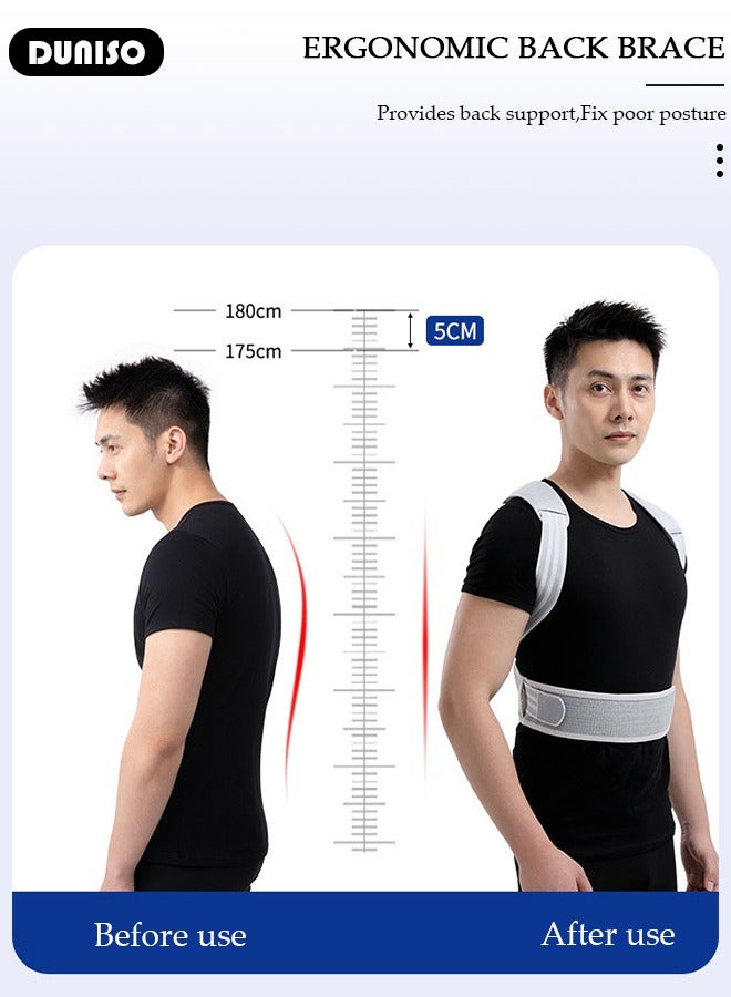DUNISO Back Brace Posture Corrector for Women and Men,Adjustable Back Straightener Posture Corrector, Breathable and Easy to Wear Back Brace, Relieve Back Pain, Neck Pain, Shoulder Pain, Lower Back Pain - Image 5