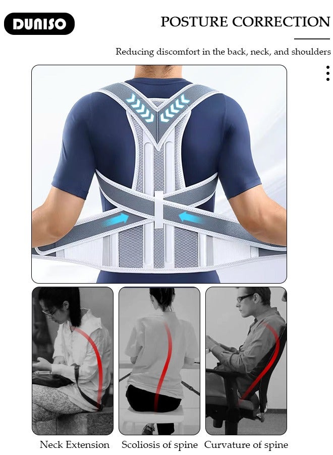 DUNISO Back Brace Posture Corrector for Women and Men,Adjustable Back Straightener Posture Corrector, Breathable and Easy to Wear Back Brace, Relieve Back Pain, Neck Pain, Shoulder Pain, Lower Back Pain - Image 3