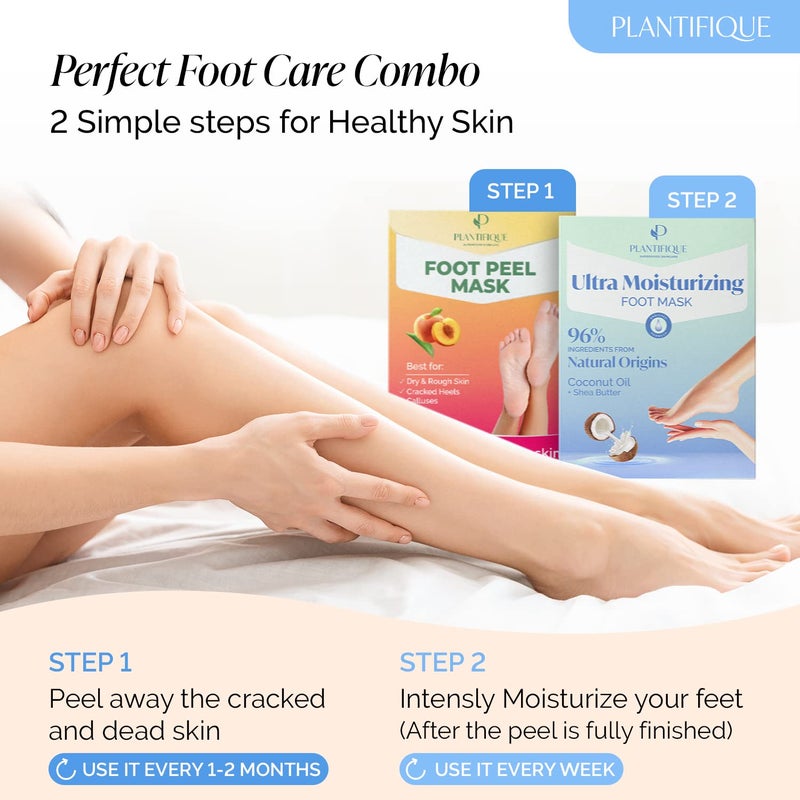 PLANTIFIQUE Korean Foot Mask with Shea Butter 4 Pairs box for Dry & Cracked Feet | Hydrating Socks for Soft Heels | Intense Moisturizing and Repairing Dry Rough Skin | Foot Spa | Happy Feet Mask - Image 5