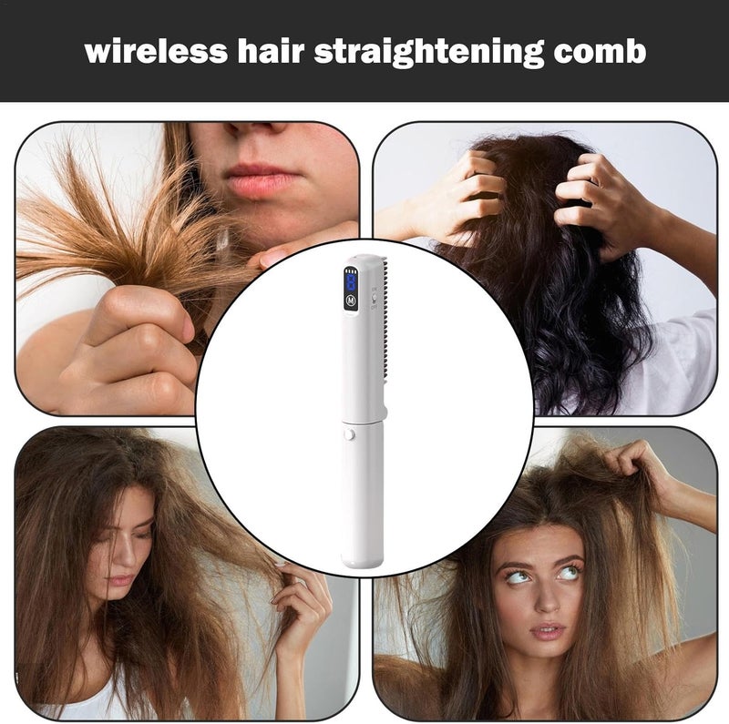 windforgecraft Hair Straightener Brush, 3 Modes Adjustable Straightening Brush for Women, Digital Display Heated & Ionic Brushes, Anti-Scald Straightening Comb for Salon & Home - Image 3