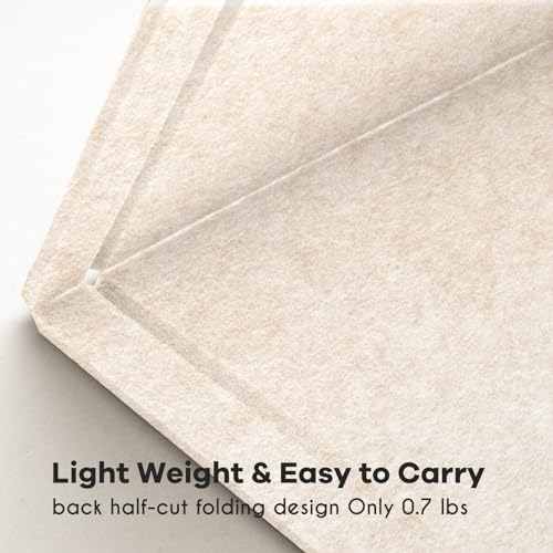 Lightomorrow Bulletin Board, 24 x 18 inches Decorative Felt Pin Board, Vision Board Cork Board Alternative for Wall, Foldable Photo Board with 20 Pushpins - Oatmeal - Image 3