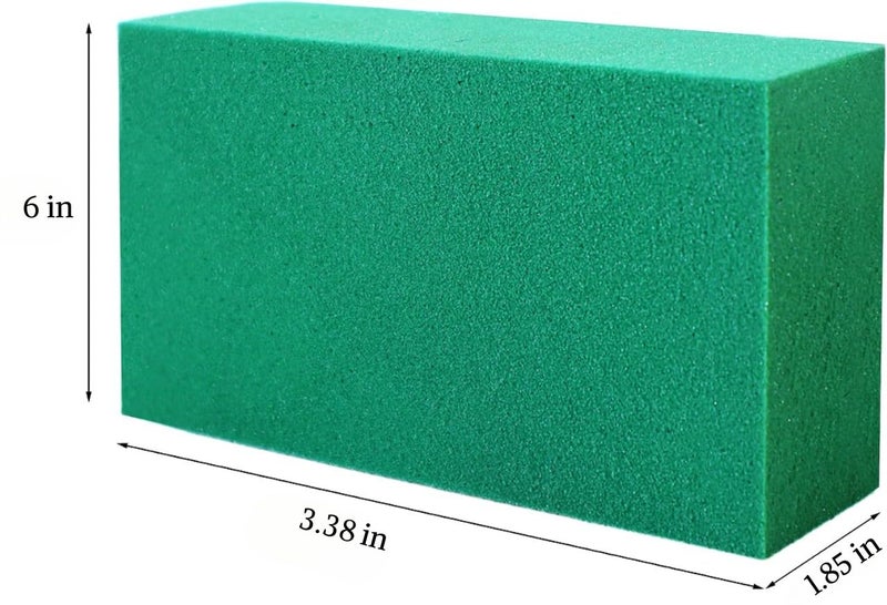 FLOFARE Pack of 6 Floral Foam Blocks Each (6"L x 3.38"W x 1.85"H) Green Wet & Dry Flower Foam for Fresh & Artificial Flower Arrangement, Plant Foam, Florist Supplies for DIYs, Arts, Crafts & Weddings - Image 2
