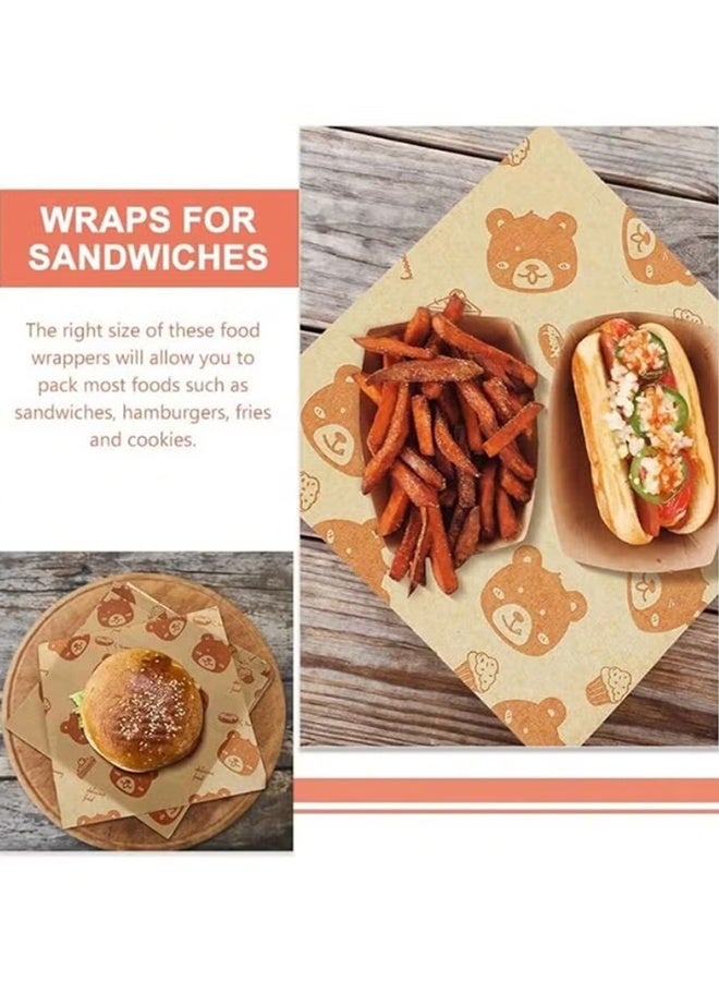 ورق تغليف الساندويتشات، ورق الخبز المشمع، ورق امتصاص زيت الطعام، ورق مقاوم للدهون، ورق عزل الدجاج المقلي 38*28 سم - Image 3