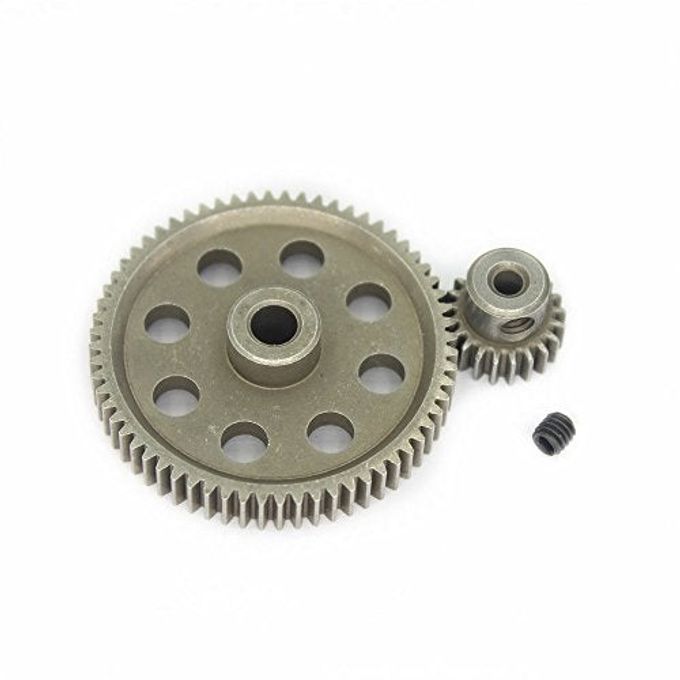 Hobbypark 11184 Steel Metal Spur Diff Differential Main Gear 64T & 11181 Motor Gear 21T RC Replacement Parts for Redcat Volcano EPX HSP 1/10 Monster Truck Brontosaurus 94111 - Image 1