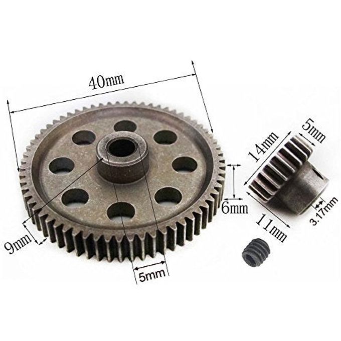 Hobbypark 11184 Steel Metal Spur Diff Differential Main Gear 64T & 11181 Motor Gear 21T RC Replacement Parts for Redcat Volcano EPX HSP 1/10 Monster Truck Brontosaurus 94111 - Image 5