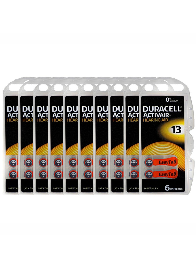 دوراسيل 60x Duracell Activair Hearing Aid Batteries (Size 13) Zinc-Air 1.45V Mercury Free - Image 2