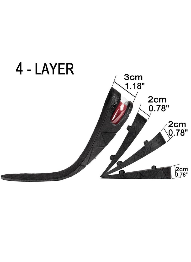 Generic - 4-Layer Unisex Height Hight Increase Shoe Insoles Lifts for Men Women Shoe Pad Lift Kit Air Cushion Heel Inserts 4 Layer(3.54"/9cm) - Image 1