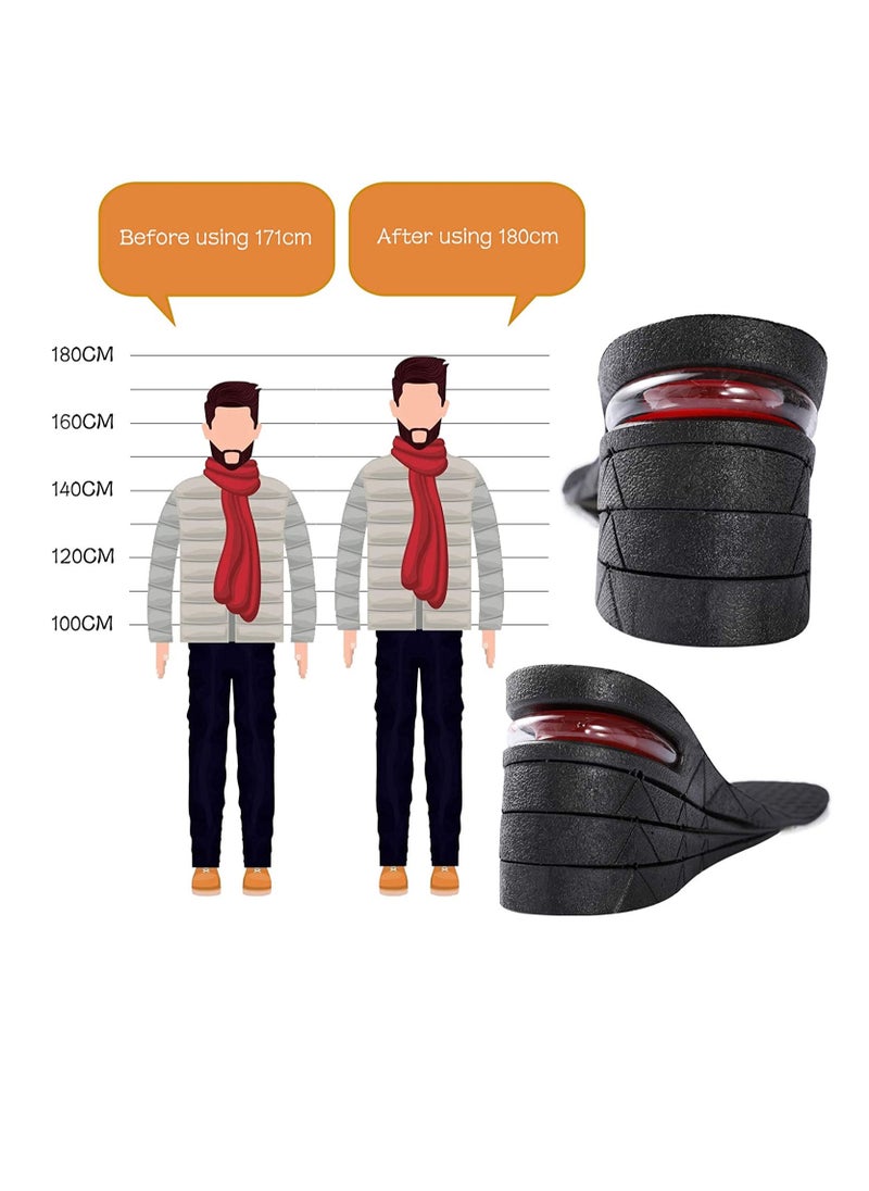Generic - 4-Layer Unisex Height Hight Increase Shoe Insoles Lifts for Men Women Shoe Pad Lift Kit Air Cushion Heel Inserts 4 Layer(3.54"/9cm) - Image 1