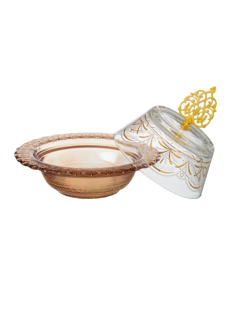 هيك تمرية زجاج فضي غطاء زجاج تصميم عصري قطر 17.5سم - Image 1