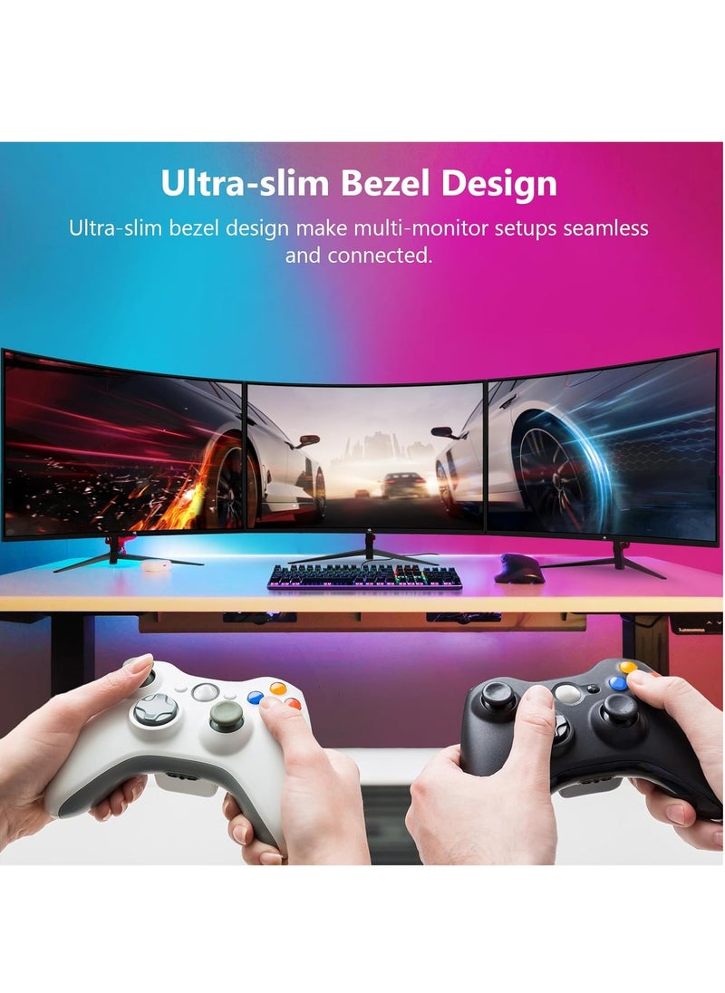 24-inch Curved Gaming Monitor with Full HD (1920x1080) Resolution, 165Hz Refresh Rate, 1ms Response Time, HDMI and DP Input, Black