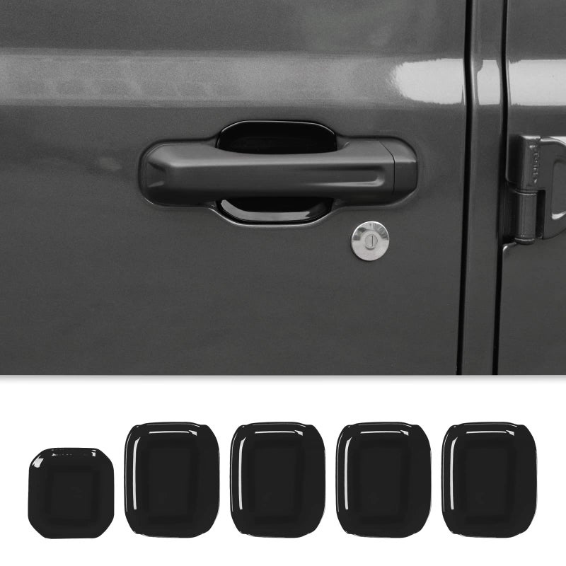 CheroCar for Jeep JL Outer Door Bowl Cover Trim Exterior Accessories for 20182025 Jeep Wrangler JL Black - Image 2