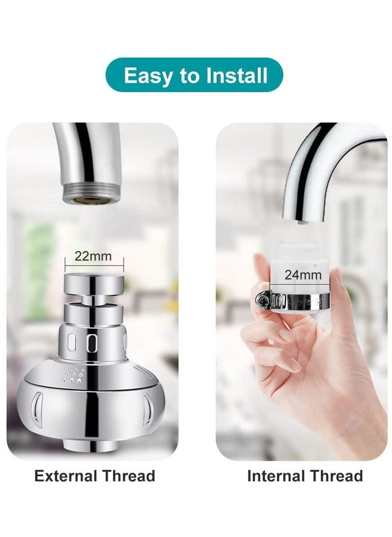 SYOSI - Kitchen Sink Faucet Aerator 360° Rotatable Faucet Sprayer Head 2 Modes Adjustable Sink Attachment with Universal Connector Spare Gasket Anti Splash Faucet Nozzle for Kitchen Bathroom Faucet - Image 1