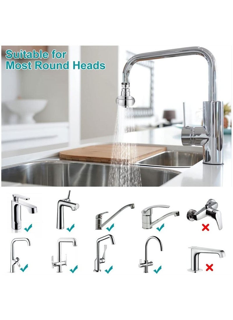 SYOSI - Kitchen Sink Faucet Aerator 360° Rotatable Faucet Sprayer Head 2 Modes Adjustable Sink Attachment with Universal Connector Spare Gasket Anti Splash Faucet Nozzle for Kitchen Bathroom Faucet - Image 1