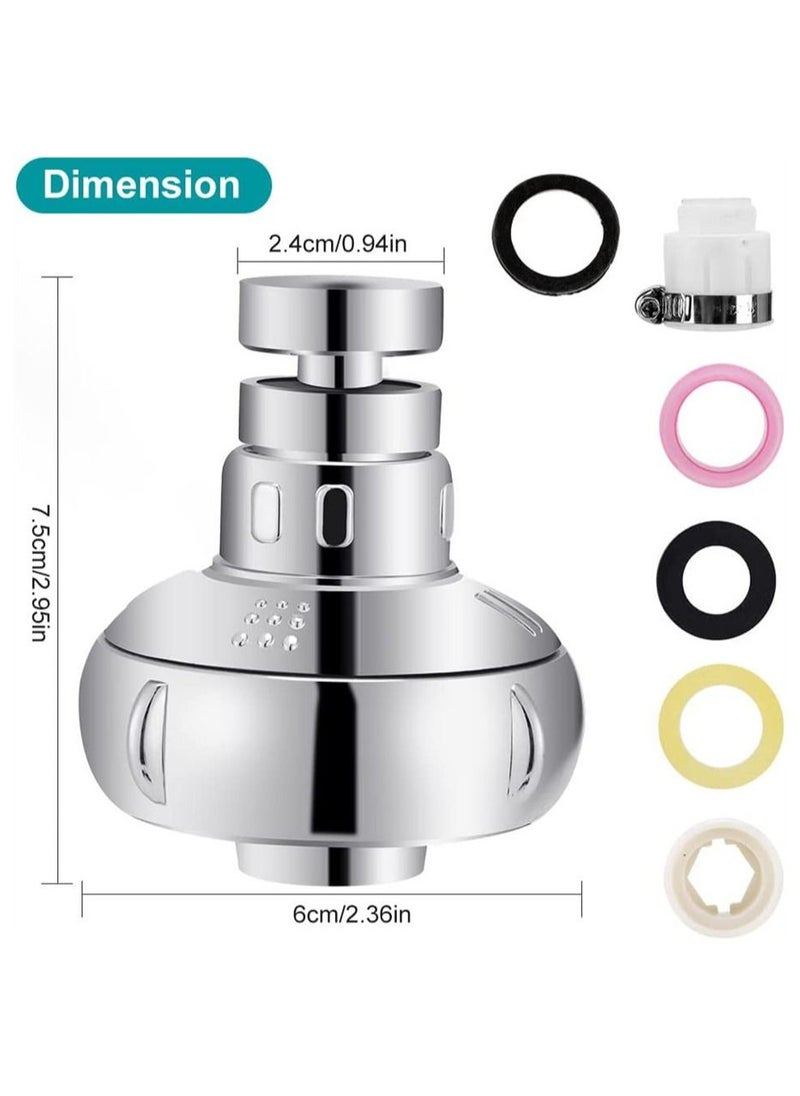 SYOSI - Kitchen Sink Faucet Aerator 360° Rotatable Faucet Sprayer Head 2 Modes Adjustable Sink Attachment with Universal Connector Spare Gasket Anti Splash Faucet Nozzle for Kitchen Bathroom Faucet - Image 1