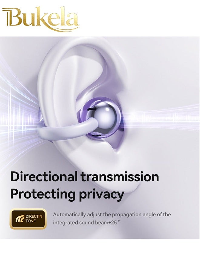 Bukela Open Ear Ring True Open Ear Headphones, Lightweight Comfort Open Ear Clip Wireless Earbuds, Bluetooth 5.49 Headphones with Design Fit Sports Running, Exercise Purple - Image 5