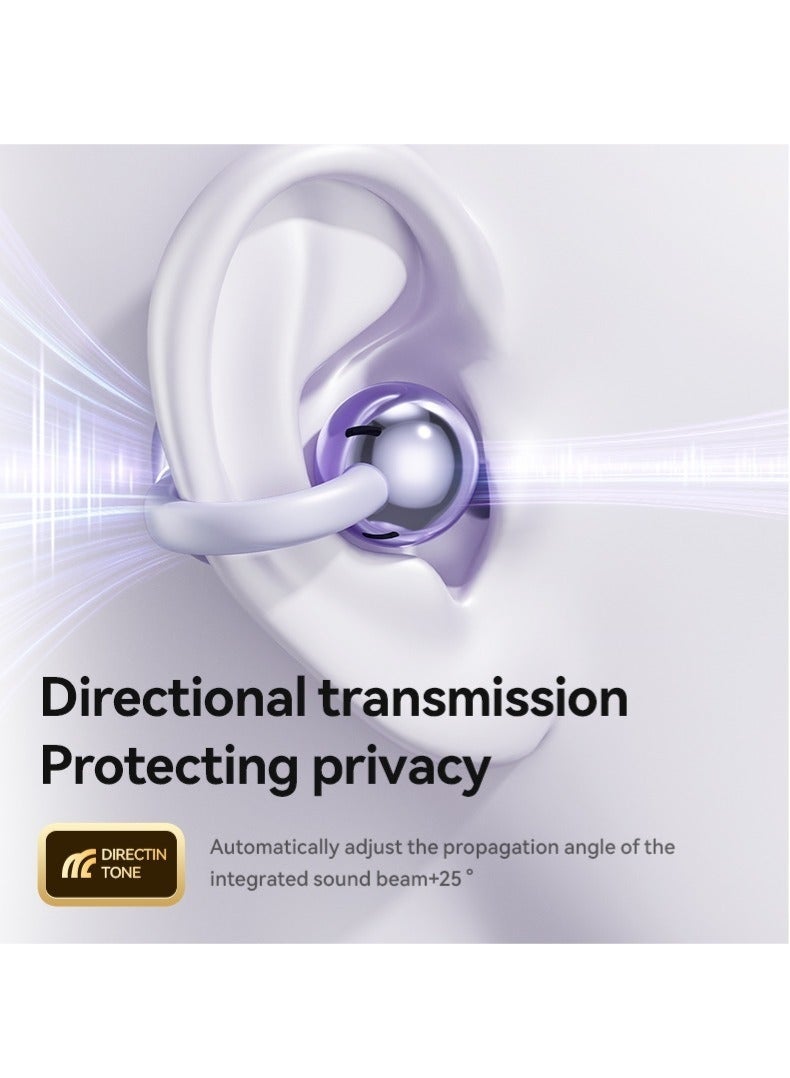 Open Ear Ring True Open Ear Headphones, Lightweight Comfort Open Ear Clip Wireless Earbuds, Bluetooth 6.0 Headphones with Design Fit Sports Running, Exercise (Purple) - Image 5