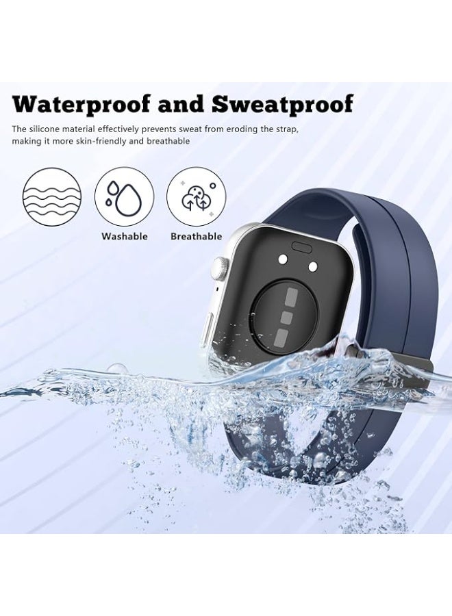 Silicone Strap Compatible with Huawei Watch Fit 3/Fit 4/Fit 4 Pro Magnetic Metal Buckle Sport Silicone Breathable Strap for Men Women Band Quick Release Soft Replacment Wristband - Image 3